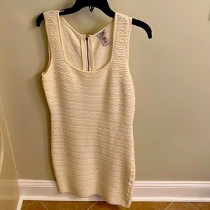 Cache form fitting above the knee square neck knit dress